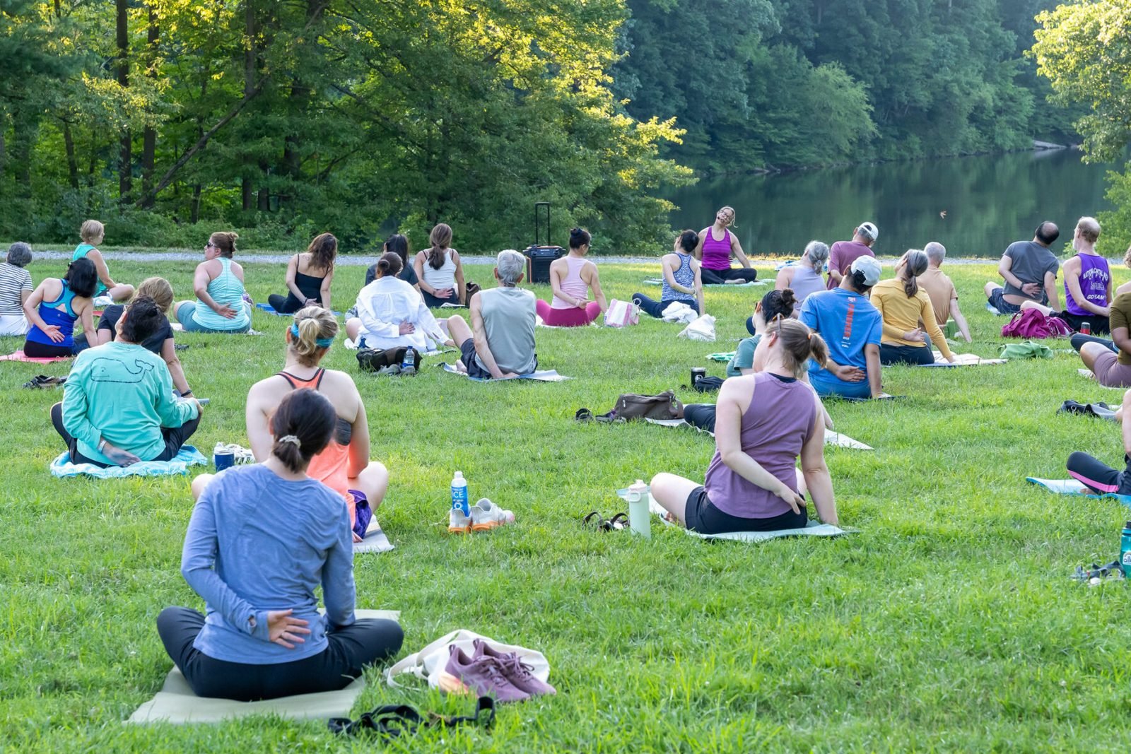 Séance de yoga en plein air