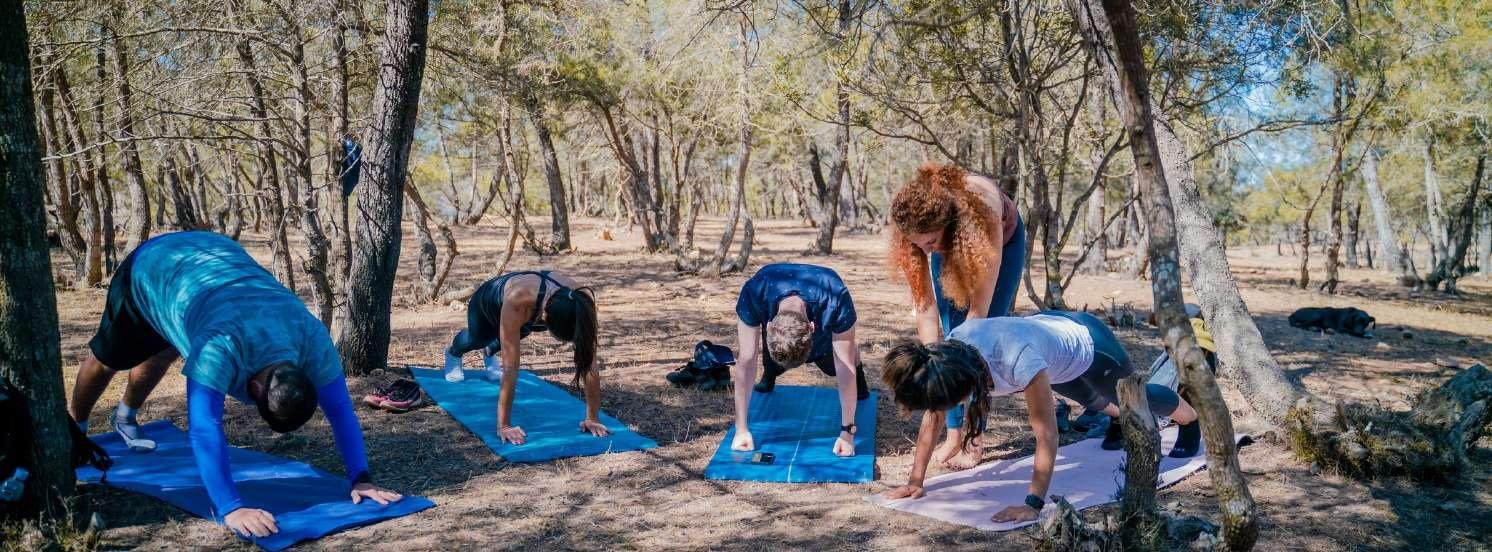 Séance de yoga en plein air